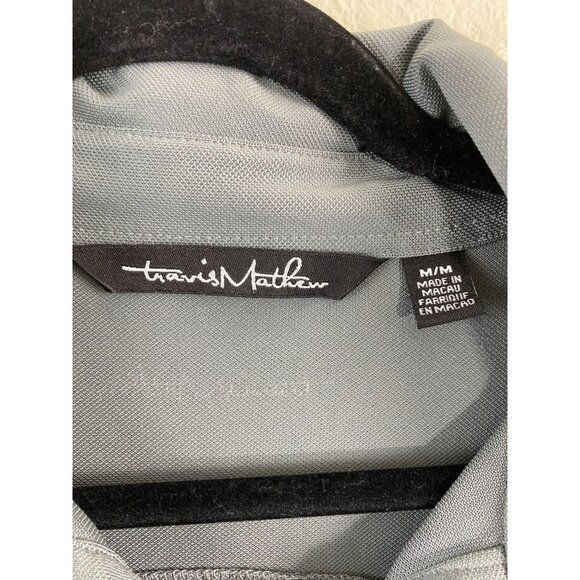 TRAVIS MATHEW Polo SHIRT MENS MEDIUM GRAY Pink Golf Performance Athleisure - Picture 3 of 11